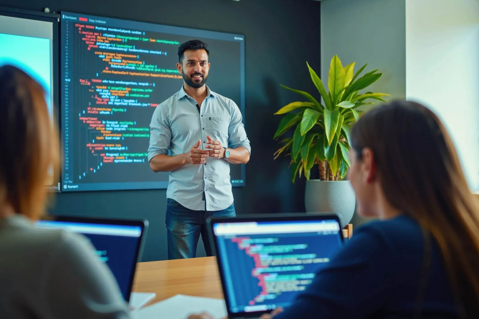 Personas aprendiendo a programar