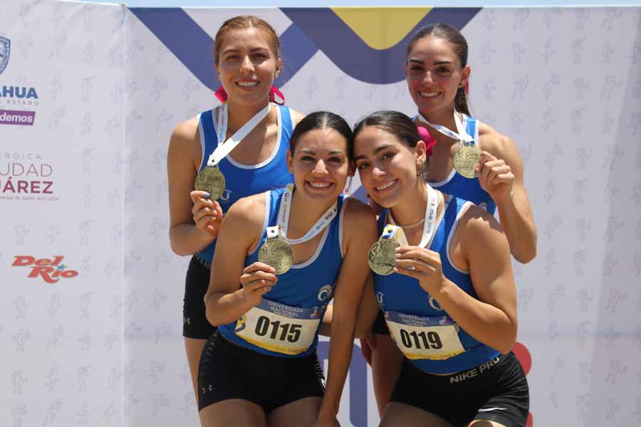 Una de las medallas de oro en la Universiada fue para Borregos de atletismo del campus Monterrey, en la rama femenil de relevos 4x400.