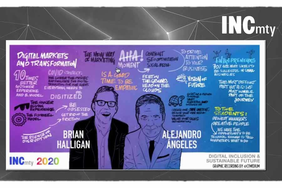 Halligan fue uno de los expositores de INCmty 2020, el festival de emprendimiento más importante de Latinoamérica.