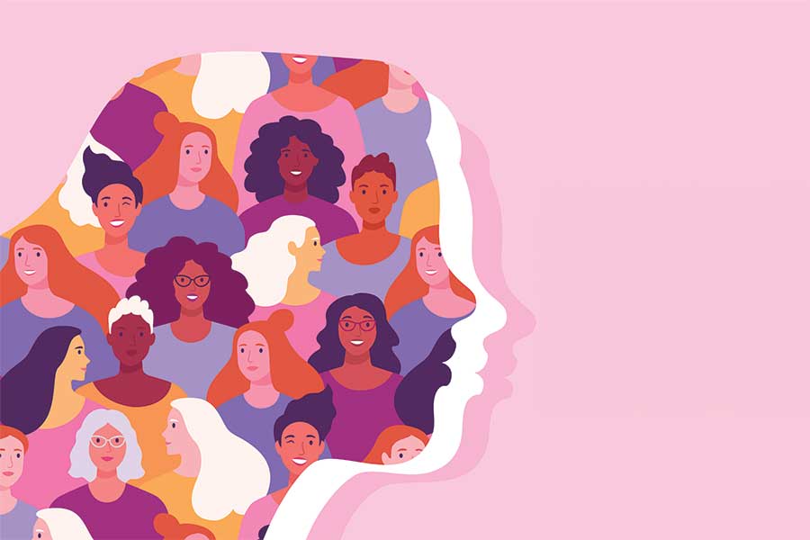 Imagen conceptual de mujeres, alusiva a la conmemoración del 8 de marzo