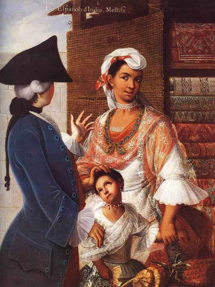 La historia de México en la pintura De español e india, Mestiza