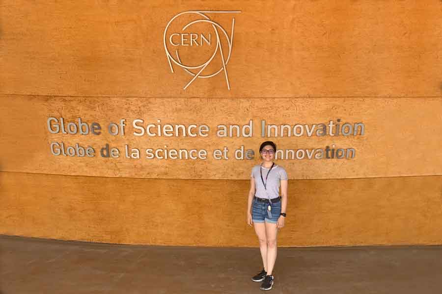 Karla Rodríguez en el CERN.