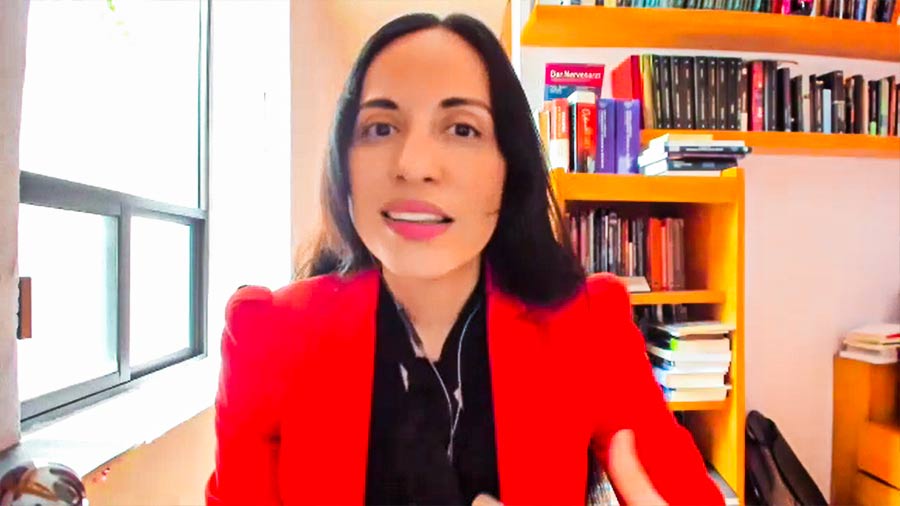 Doctora Mariana Berlanga durante videollamada