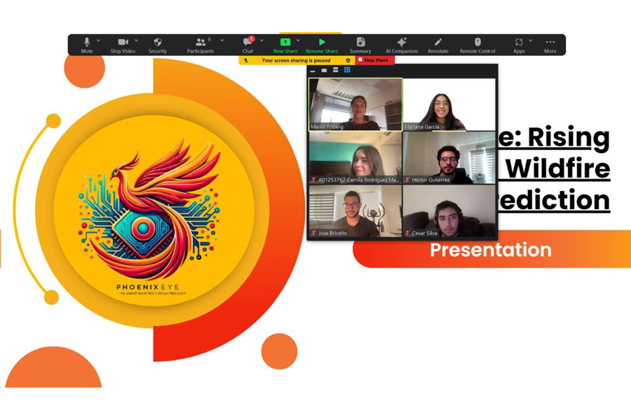 Equipo Phoenix Eye en junta virtual con Mariel Friegberg