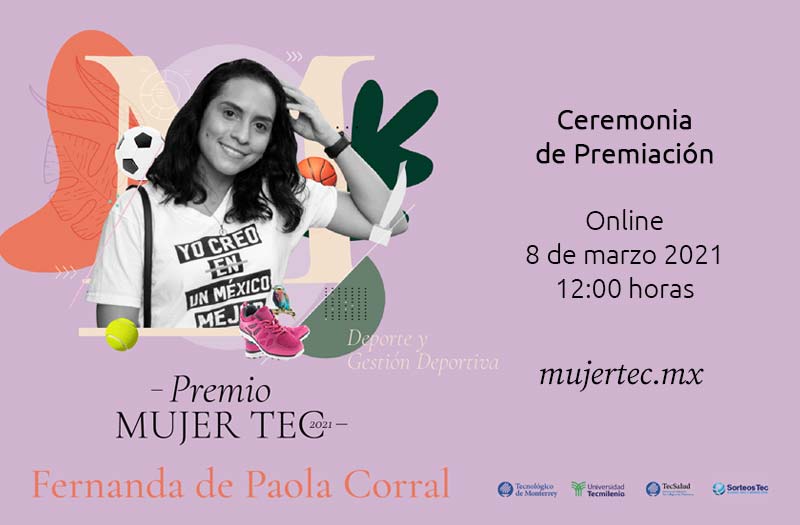 Invitación Premio Mujer Tec Fernanda de Paola Corral Granados
