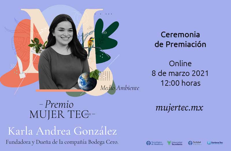 Invitación Premio Mujer Tec, Karla Andrea González