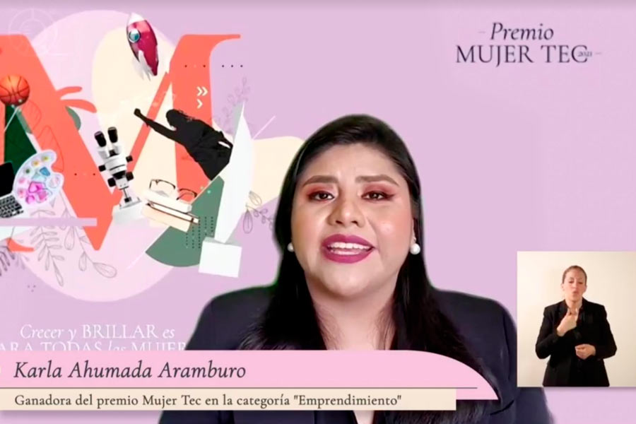 Karla Ahumada fue reconocida con el Premio Mujer Tec 2021