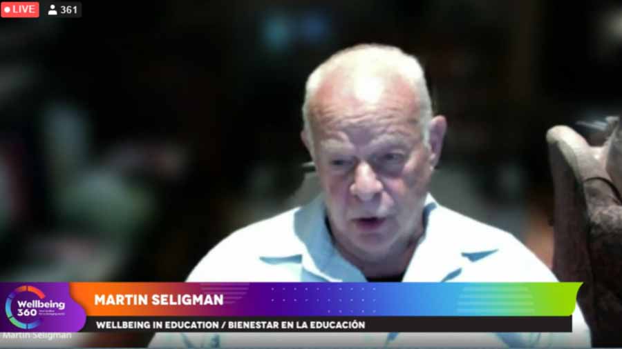 Martin Seligman en sesión en vivo durante Wellbeing 360