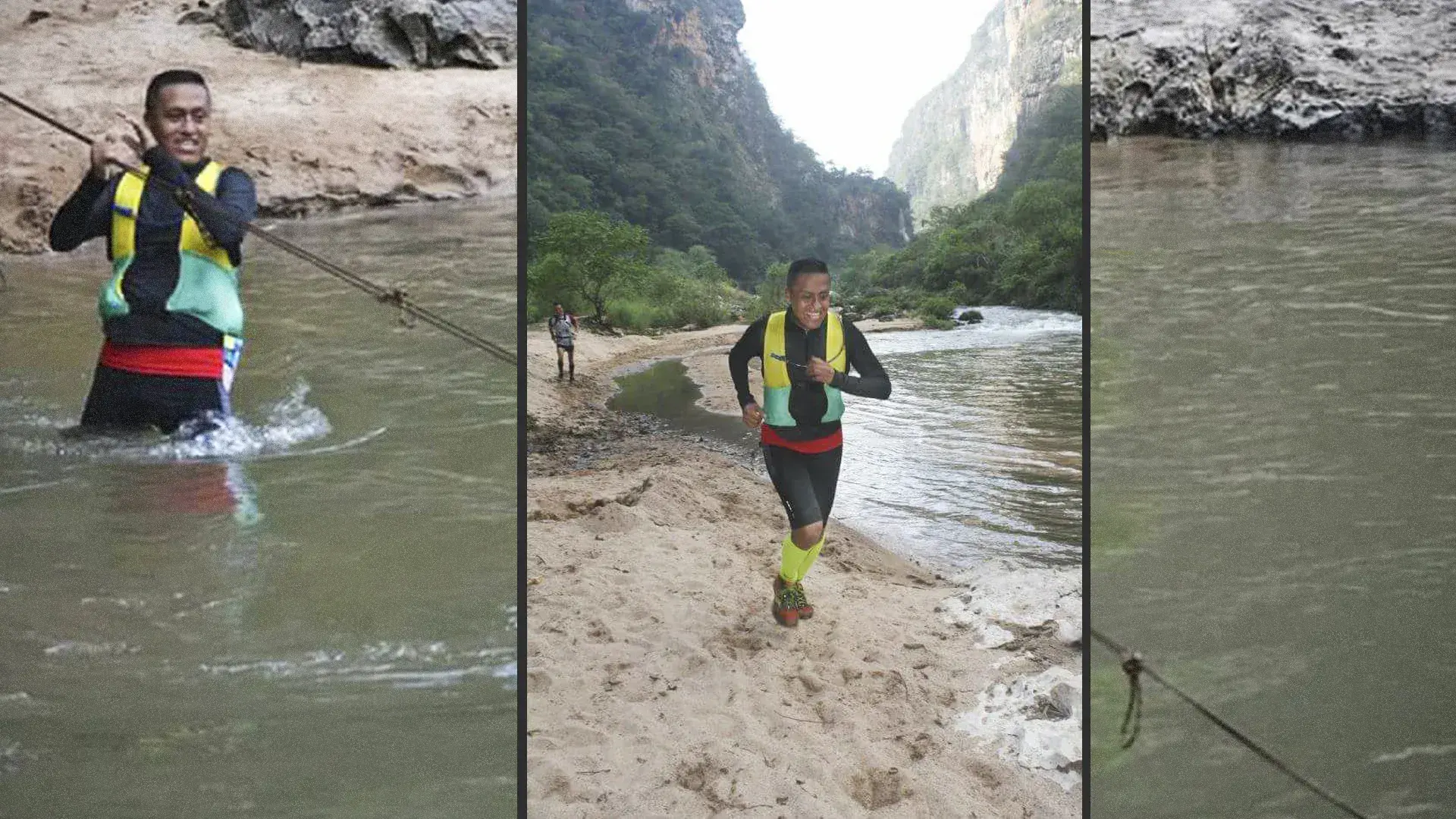 Bernabé cruzando el Río La Venta