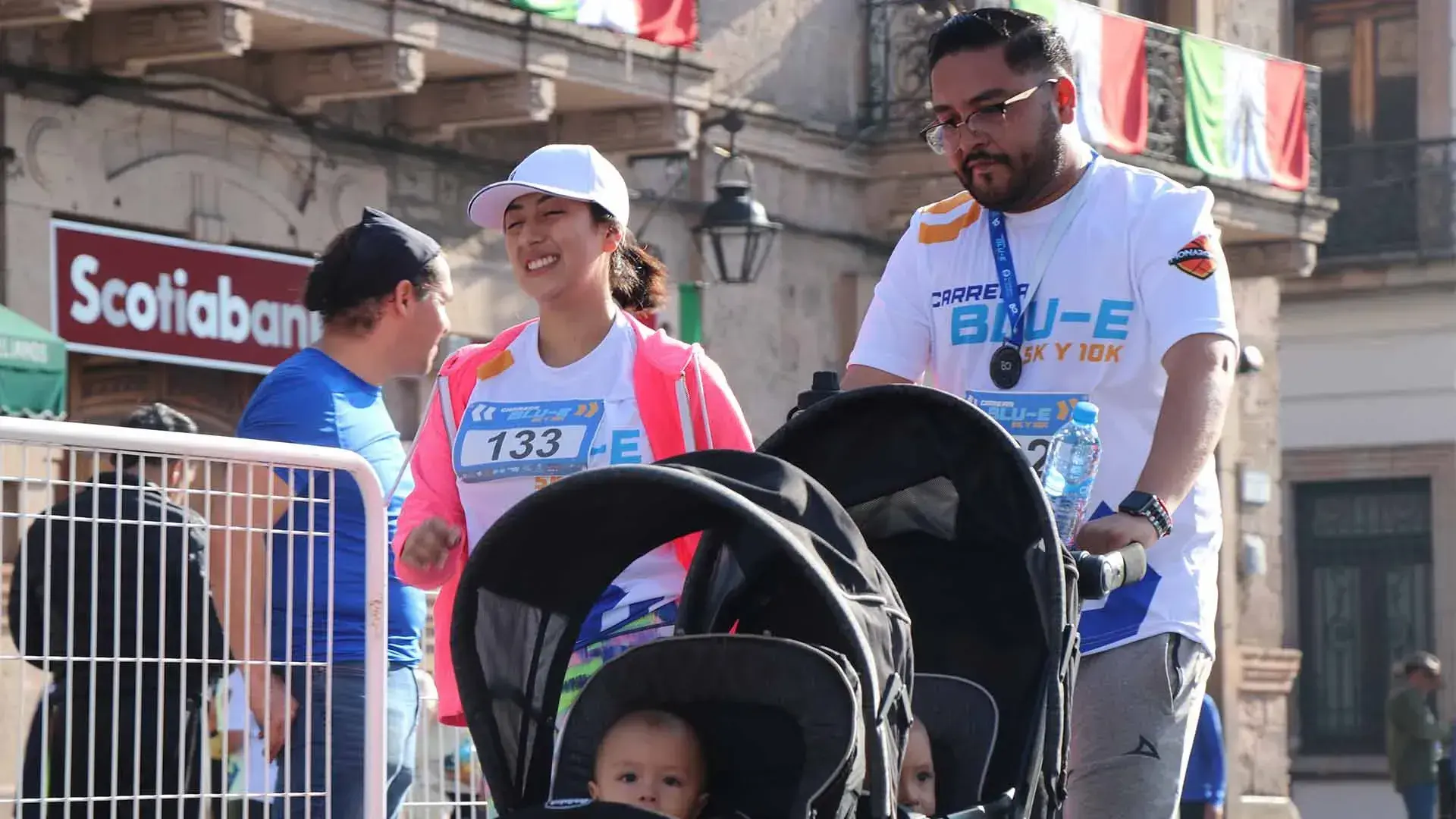 Familia en la carrera