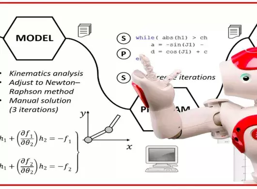 Robot Nao explicando modelo educativo innovador