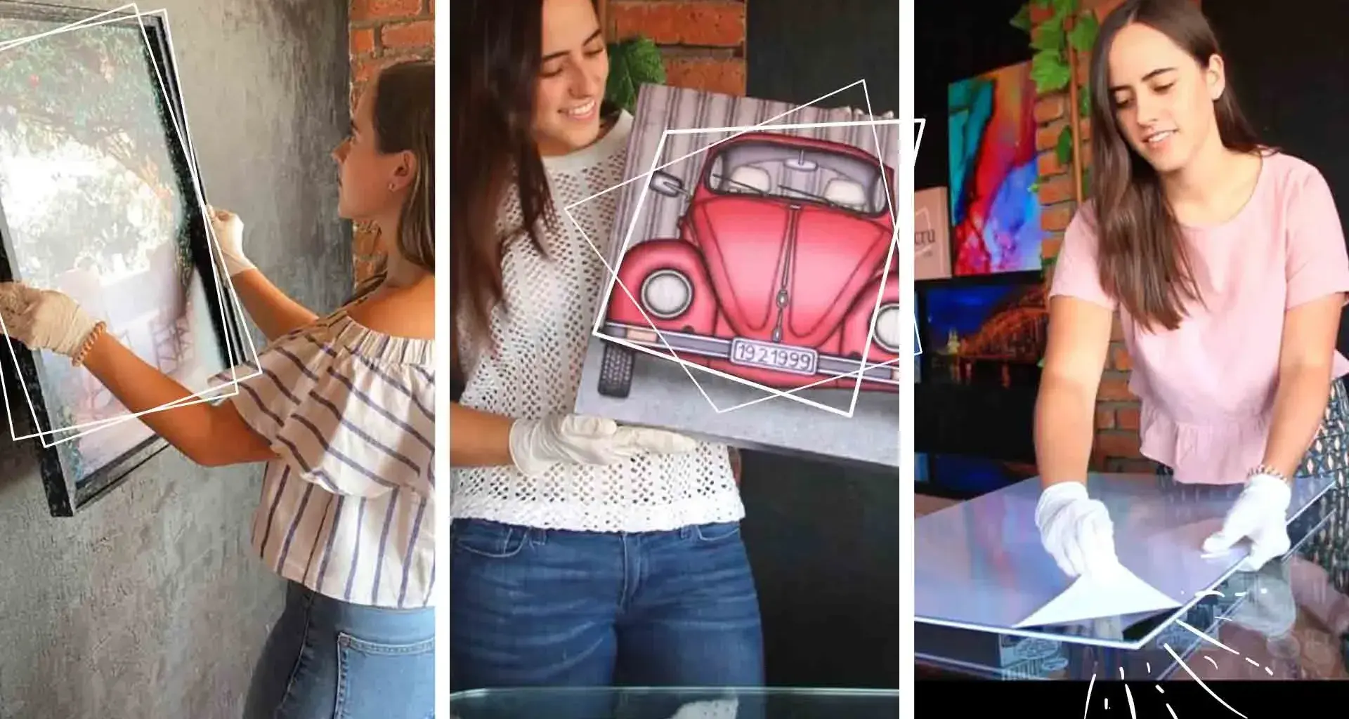 Fabiana Balboa, egresada del Tec de Monterrey, elabora cuadros con impresiones digitales usando tintas ecológicas y marcos reciclados.
