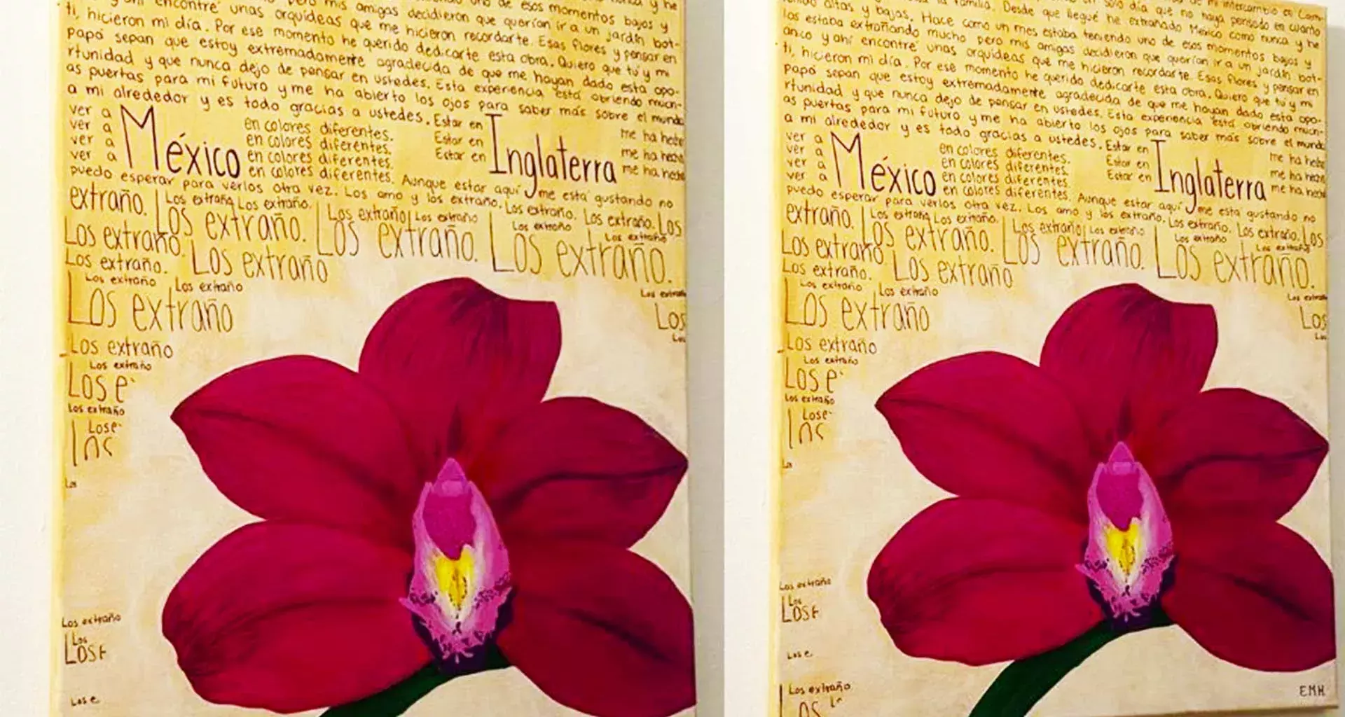Orquídea pintada por Elizabeth Martínez