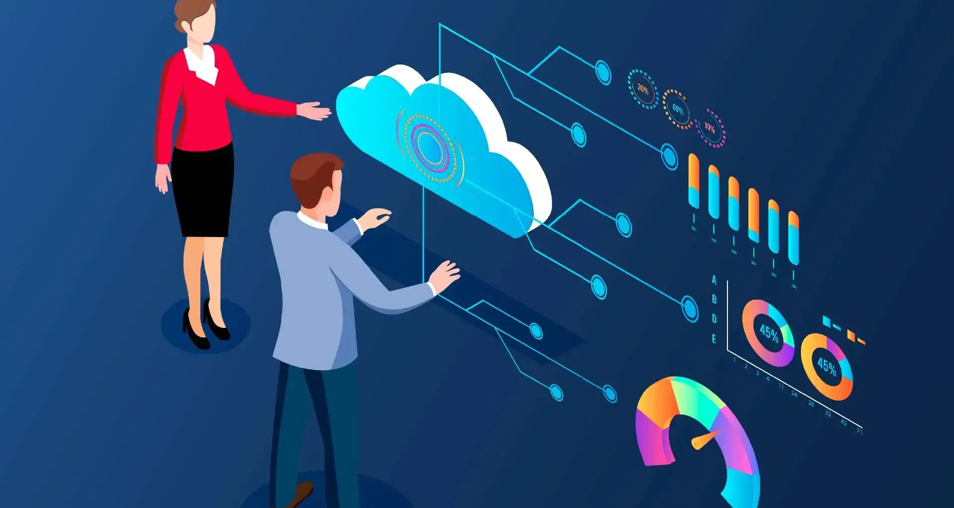 Illustrative image of the cloud of storage