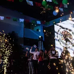 Fotografía del festejo de la noche mexicana en el TEC Toluca