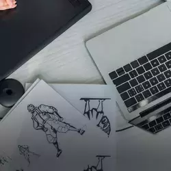 Computadora y tablet animación digital