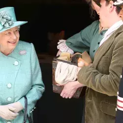 Reina Isabel II en visita.