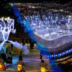 Lights, color & rain! Tec de Monterrey celebrates 80 years in stadium