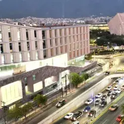 distritotec visto desde las alturas, donde se observa la rotonda y el edificio EXPEDITION FEMSA.