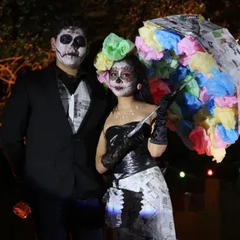 Ganadora del concurso de catrinas