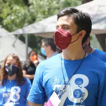 Estudiante en la celebración 'Blue Fest' en el 78 Aniversario del Tec de Monterrey en campus Monterrey