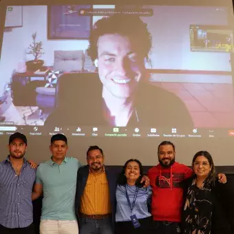 Elenco "Va por Diego" en charla para alumnos del Tec de Monterrey campus Chiapas