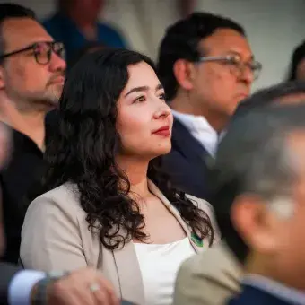 Asistentes a la colocación de la primera piedra, el pasado 12 de febrero.